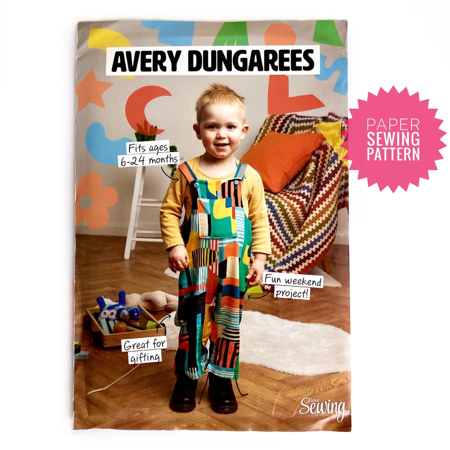 Paper Sewing Pattern, Children’s Dungarees, New and Unopened