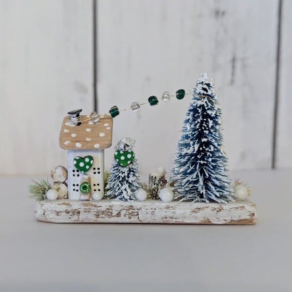 Tiny Christmas Cottage - A Handmade Wooden Christmas Decoration 