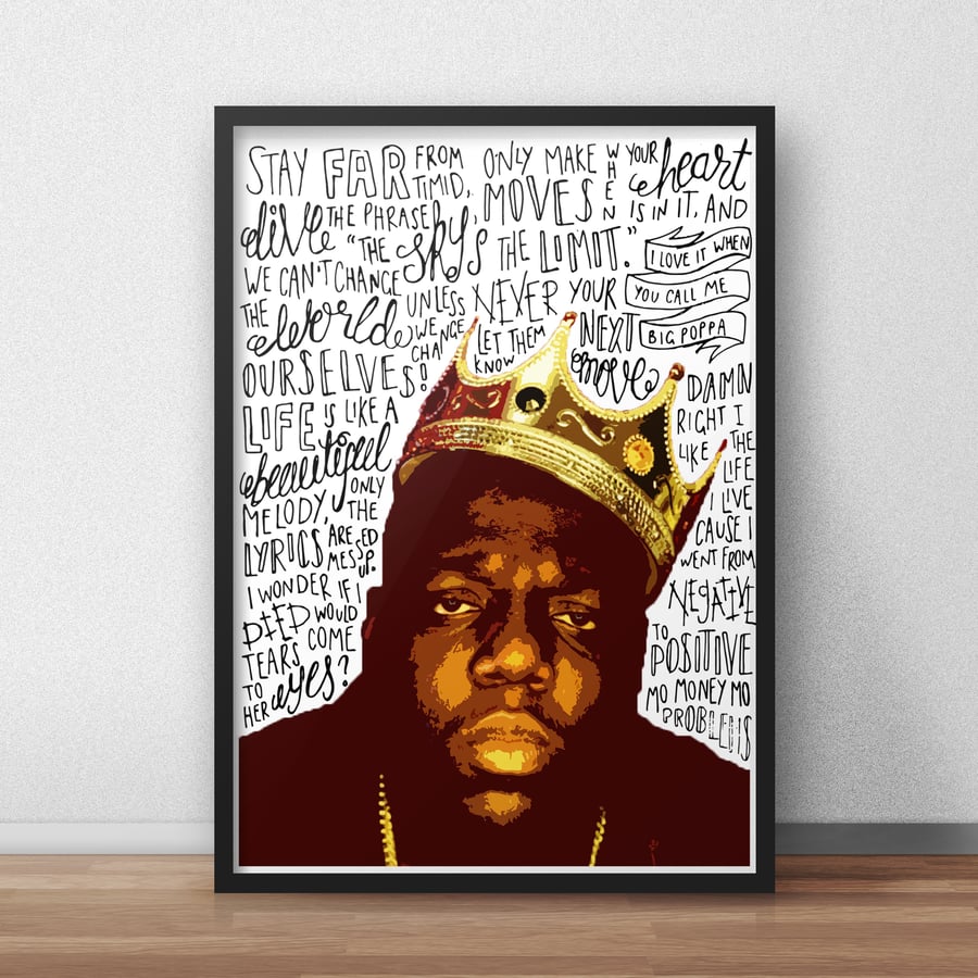 Biggie Smalls INSPIRED Poster, Print with Quotes, Lyrics