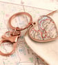 Long Distance Relationship Heart Two Maps Keyring Gift for Couple - Image 6