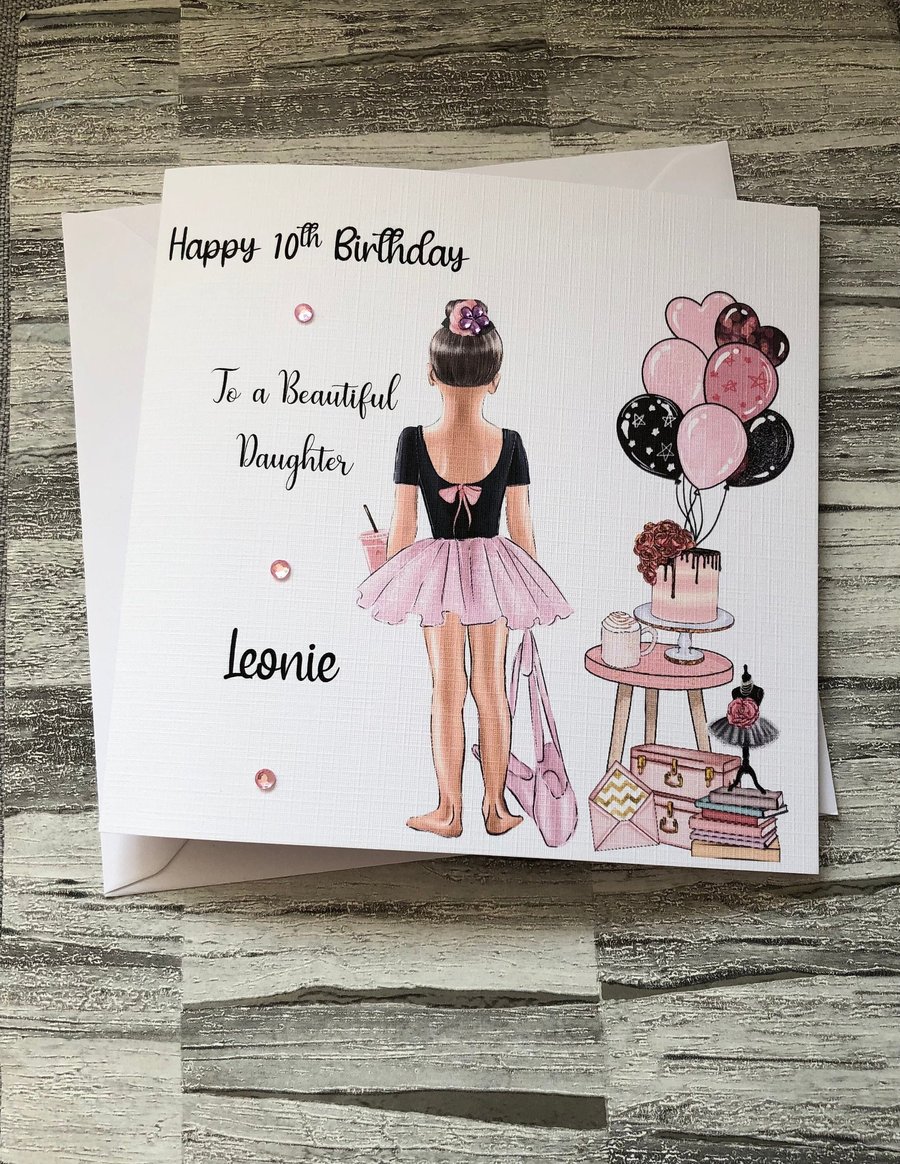 Ballerina Birthday Card For Her Girls Birthday Gift Happy Birthday Daughter etc