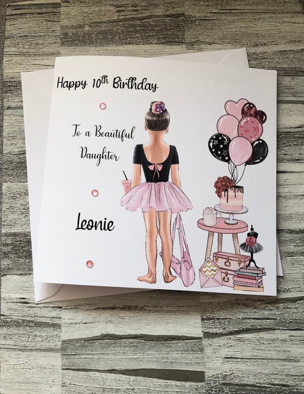 Ballerina Birthday Card For Her Girls Birthday Gift Happy Birthday Daughter etc