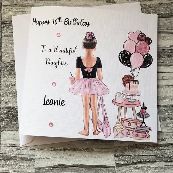 Ballerina Birthday Card For Her Girls Birthday Gift Happy Birthday Daughter etc