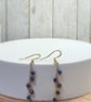 Lapis Lazuli Dangle Earrings, Gold Stainless Steel, Healing Crystal