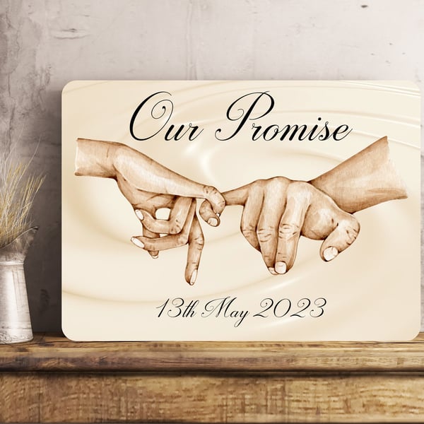 Personalised Metal Pinky Promise Wall Sign Gift Present Friends Waterproof Gift 