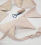 Cream and taupe mini bunting, 9 triangles,  80" length.   - Image 3