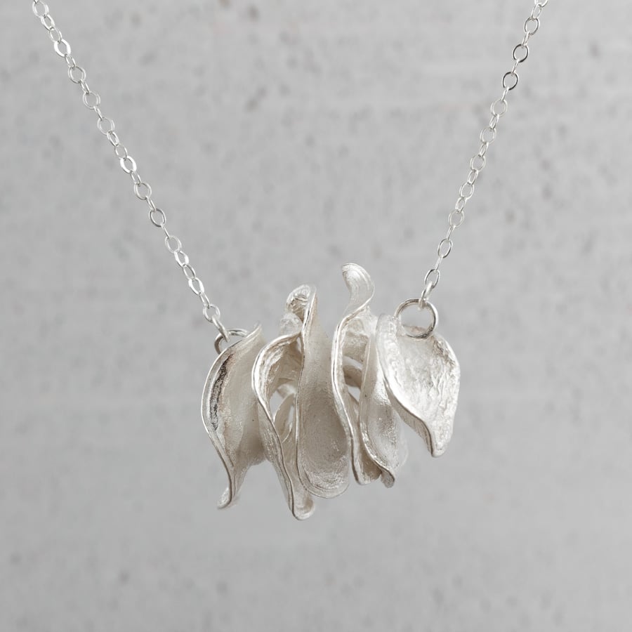 Sterling Silver Twirl Pendant with Trace Chain - an original, one-off design