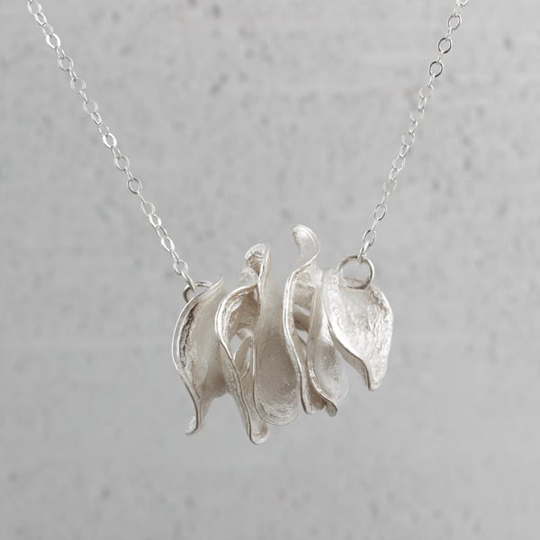 Sterling Silver Twirl Pendant with Trace Chain - an original, one-off design