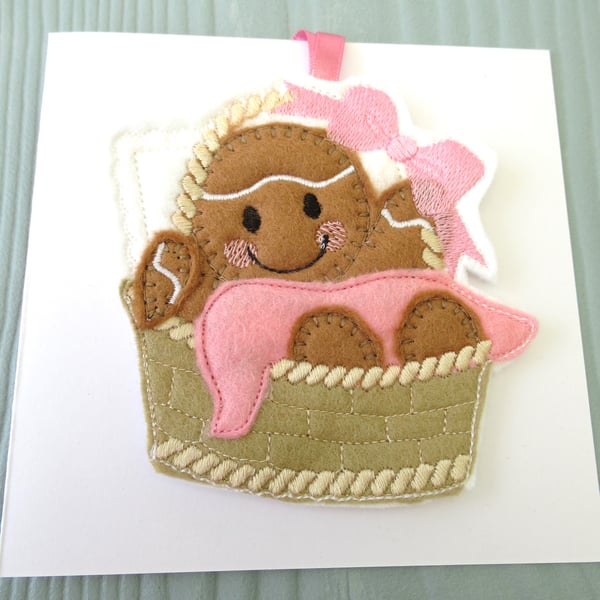 New Baby Pink themed hanging Decoration Keepsake Gift Card