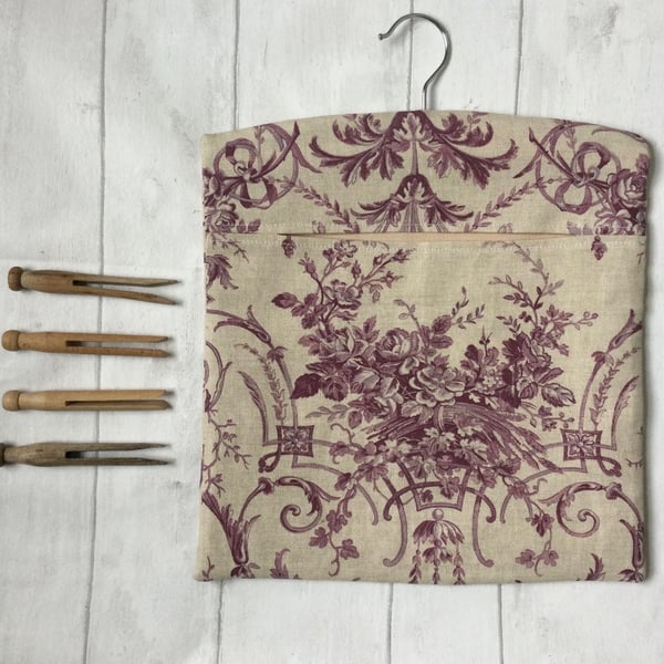 French Inspired Linen Peg Bag 