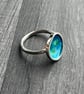 Enamel Ring,  enamel ring, blue enamel ring, pebble ring, cloud ring, nature - Image 4