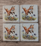 Leaping Fox Decoupaged Slate Coasters Set of 4