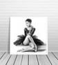 Ballerina pencil drawing print, Ballerina illustration wall art, ballerina gift - Image 6