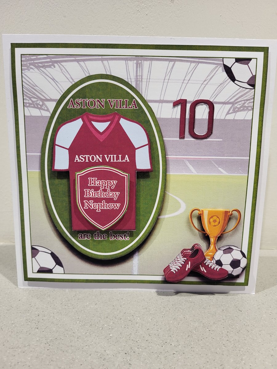 Football fan card. Aston villa fan card 