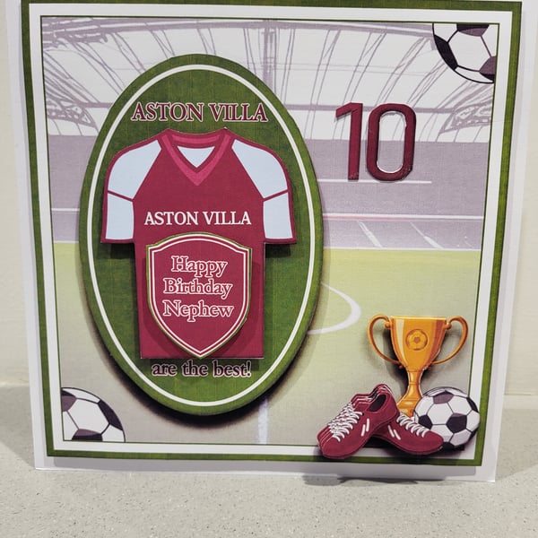 Football fan card. Aston villa fan card 