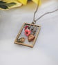 Bird with amber leaf and flower necklace - Image 3