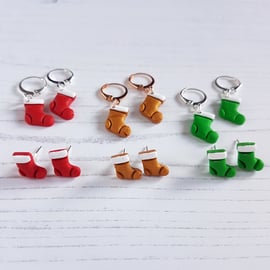 Christmas stocking earrings - choose your style and colour