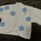 Handmade Crochet Cardigan with 3D Flowers
