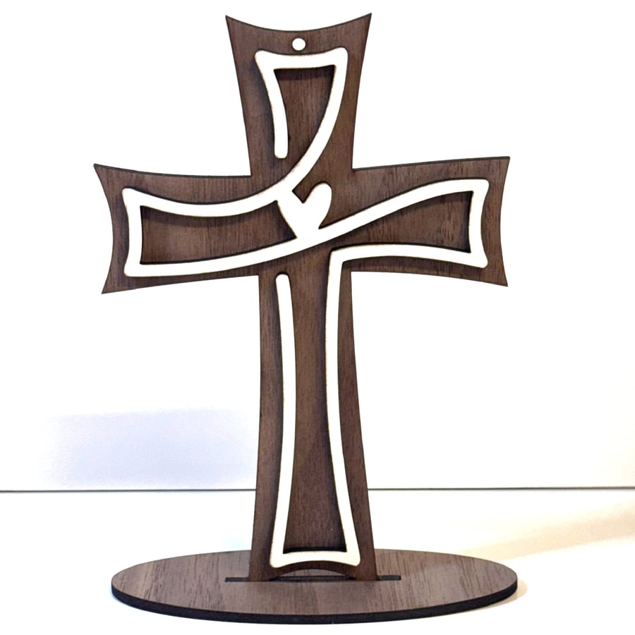 “Faith in the Grain” – Handcrafted Walnut Cross