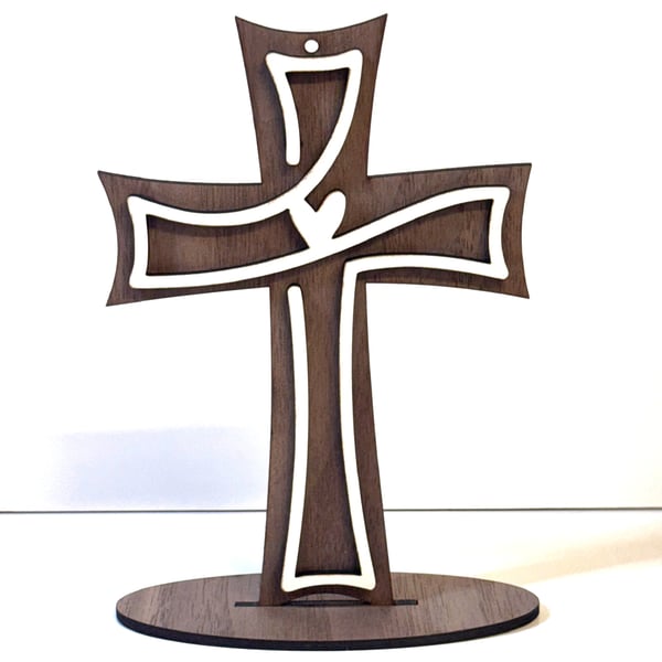 “Faith in the Grain” – Handcrafted Walnut Cross