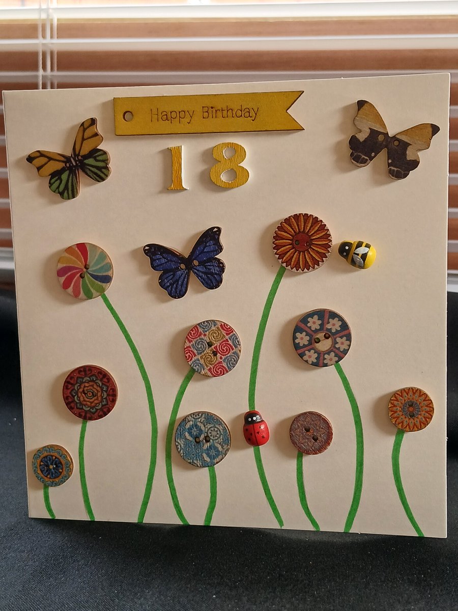 Handmade 18th birthday card 