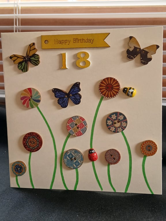 Handmade 18th birthday card 
