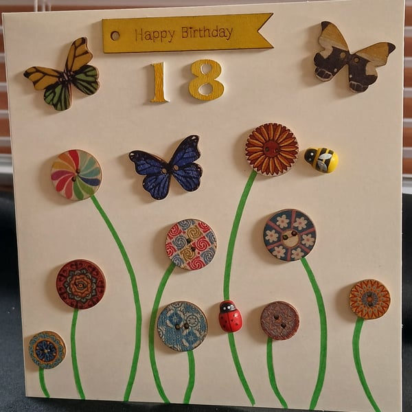 Handmade 18th birthday card 