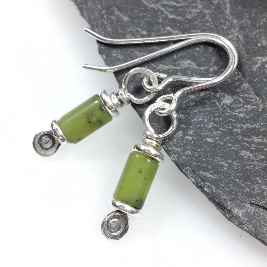 Reels  - silver and chrysoprase earrings