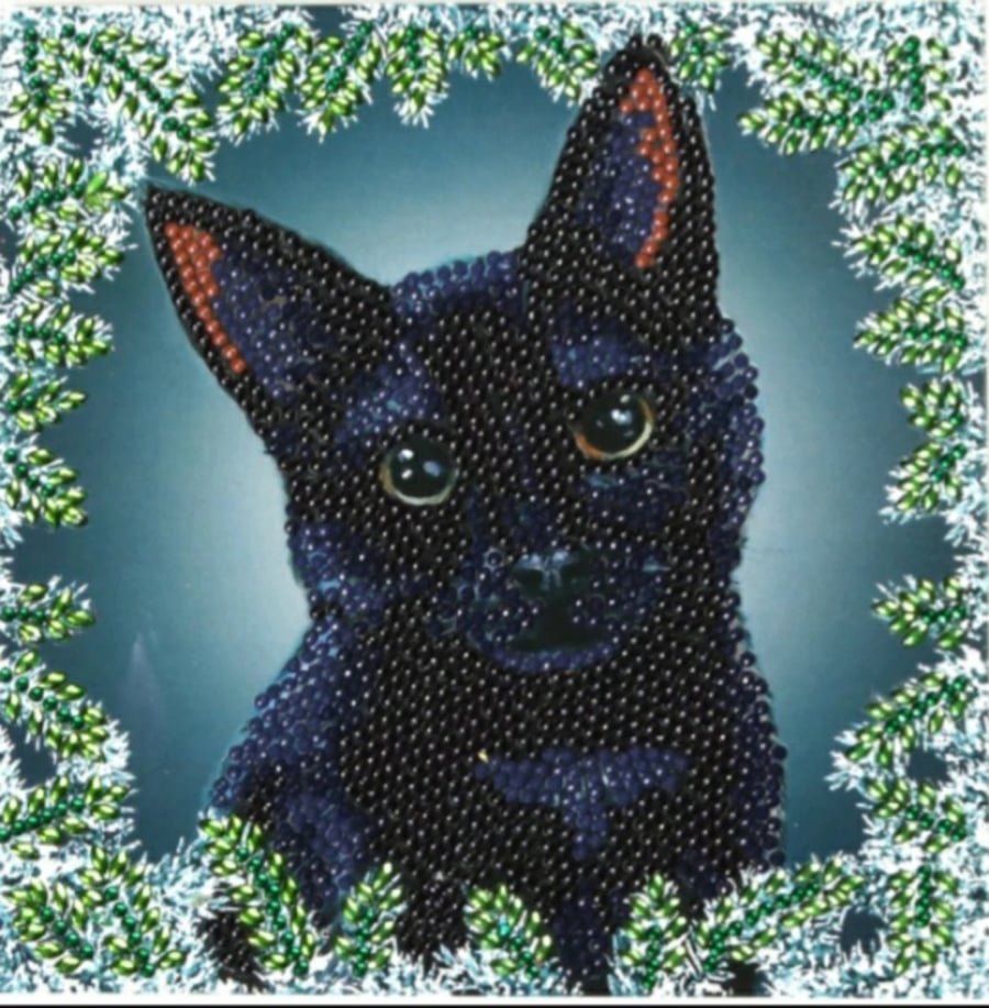 Black cat Christmas crystal art craft buddy kit