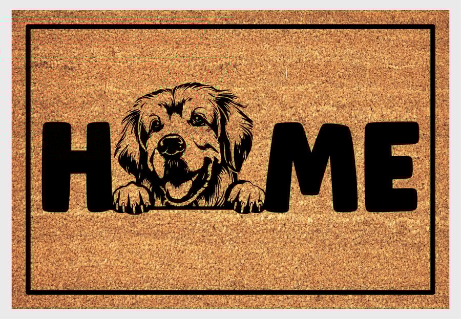 Golden Retriever Home Door Mat No.1 - Golden Retriever Welcome Mat - 3 Sizes