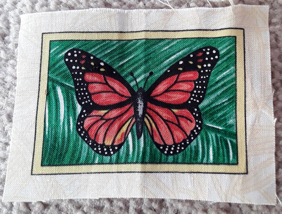 Orange,yellow and black butterfly. 100% cotton fabric