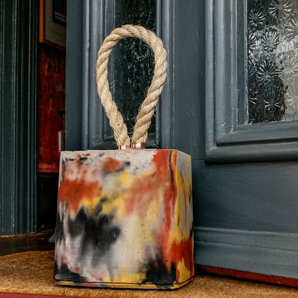 12 Kg - 26.5 pounds multicoloured concrete cast door stop