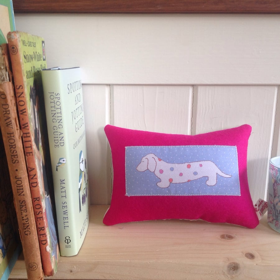 Dog Lavender Mini Cushion In Pink - FREE P&P IN UK