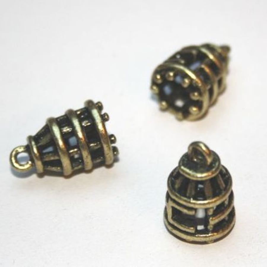 antique bronze bird cage - 2pcs