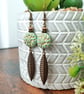 Bohemian Turquoise Leaf Drop Earrings - Image 3