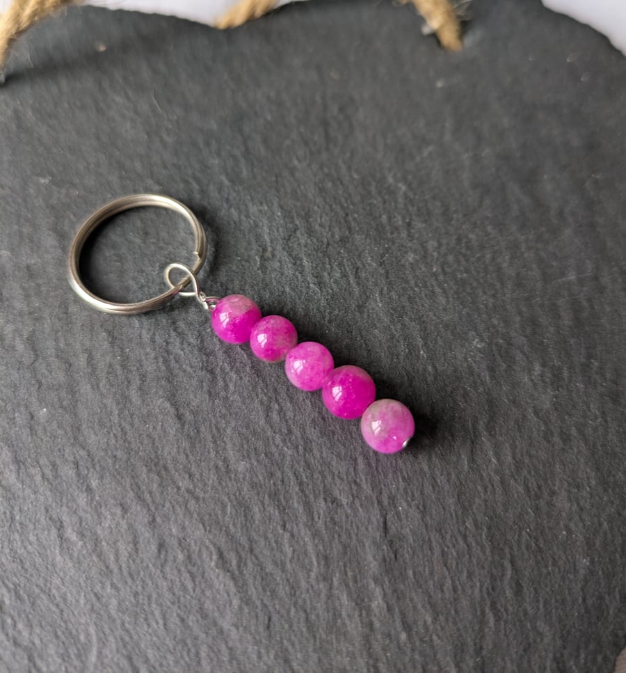 Pink Chalcedony Fidget Keyring