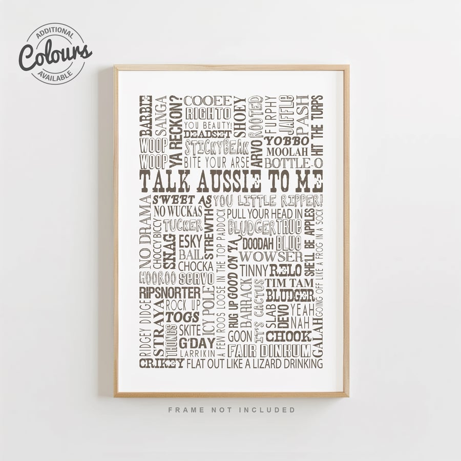 Australian words and phrases - Typographical wall art