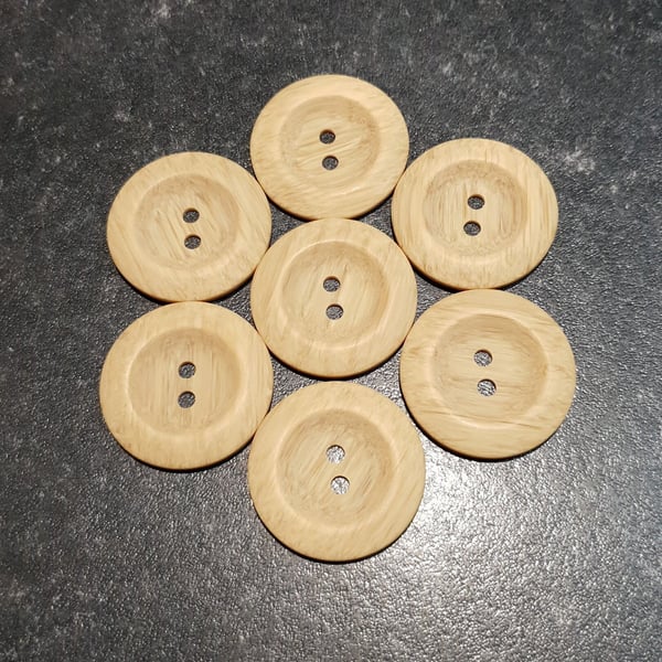 34mm "BIG" mock wood Buttons