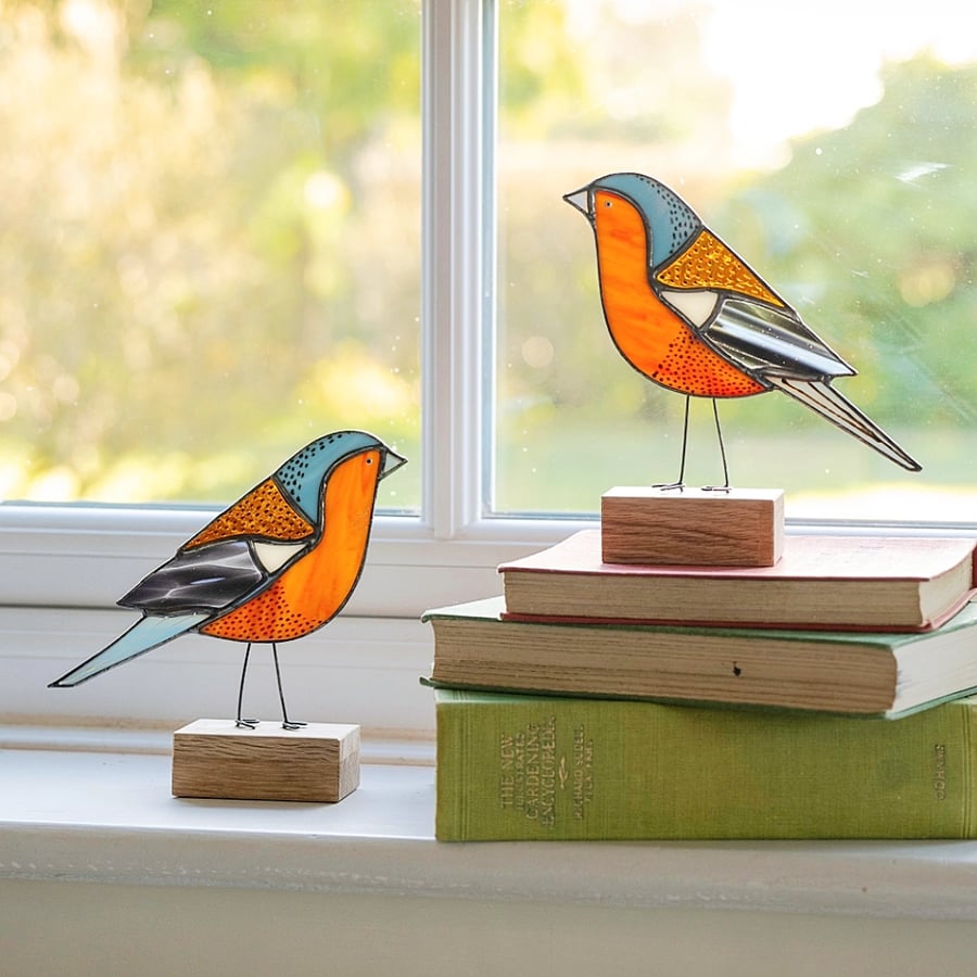 Chaffinch Glass Bird Sculpture 