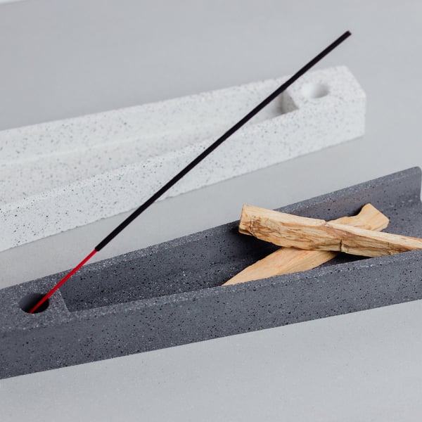 Geometric concrete Jesmonite Incense Holder: Modern Palo Santo Plate