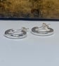 Handmade Sterling Silver Huggy Earrings Hoop Studs Small Silver Hoops - Image 8