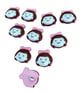 10 girl with pink bow buttons 23mm