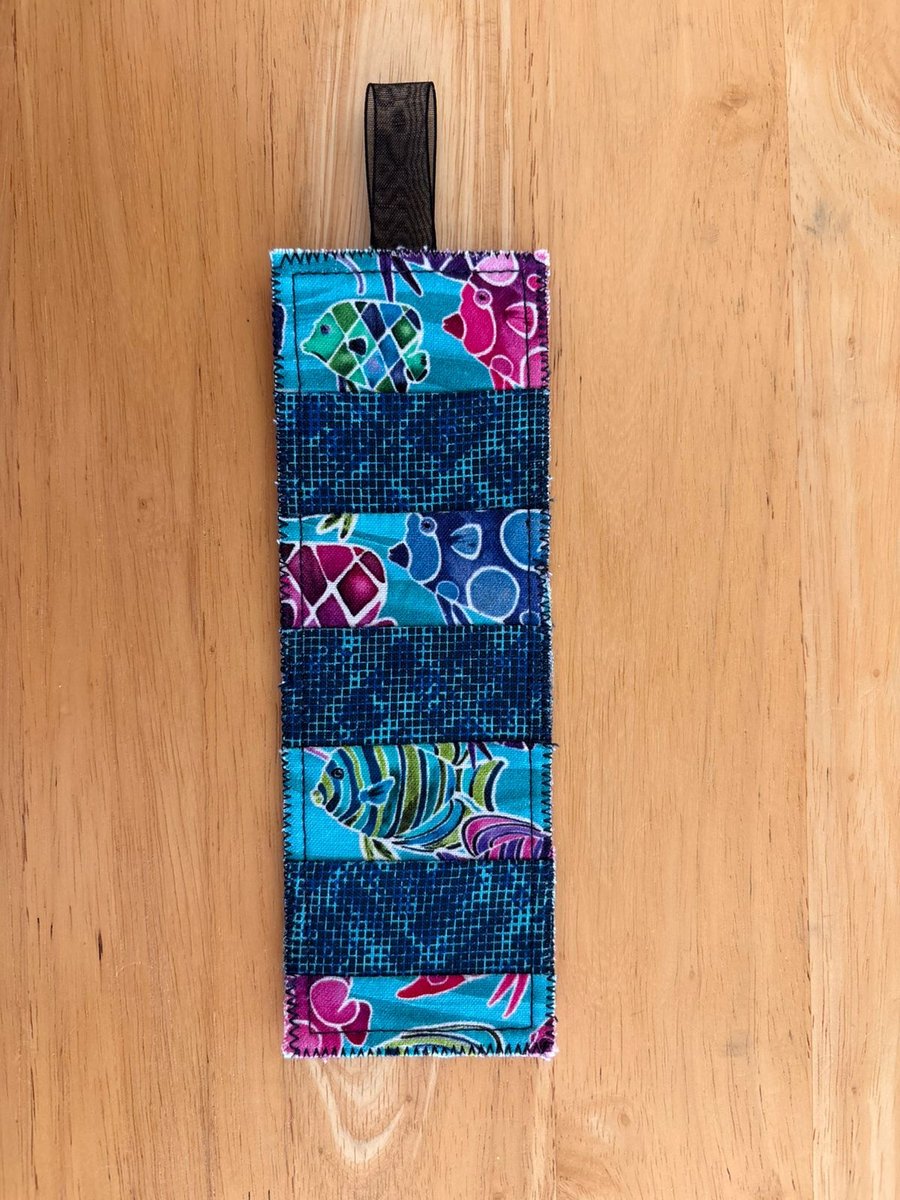 Patchwork fish print bookmark