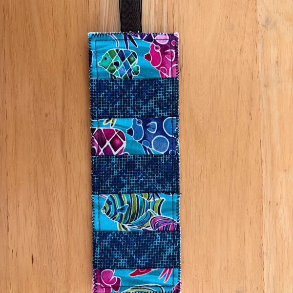 Patchwork fish print bookmark
