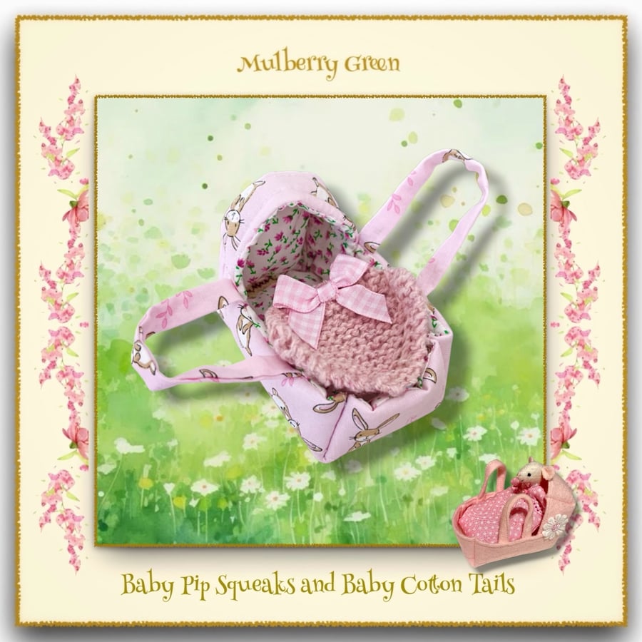 A Bunny Rabbit Quilted Cradle for the baby Cotton Tails
