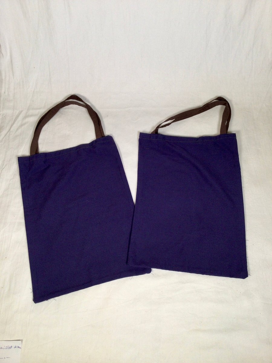 Coloured, reusable, recycled cotton fruit and vegetable shopping bags.