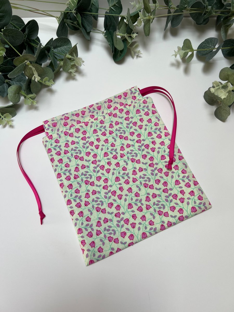 Fabric Drawstring Bag: Fully Lined Reusable Gift Bag, Toiletries Bag, Travel Bag