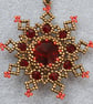 Bronze and Red Snowflake Pendant - Image 3