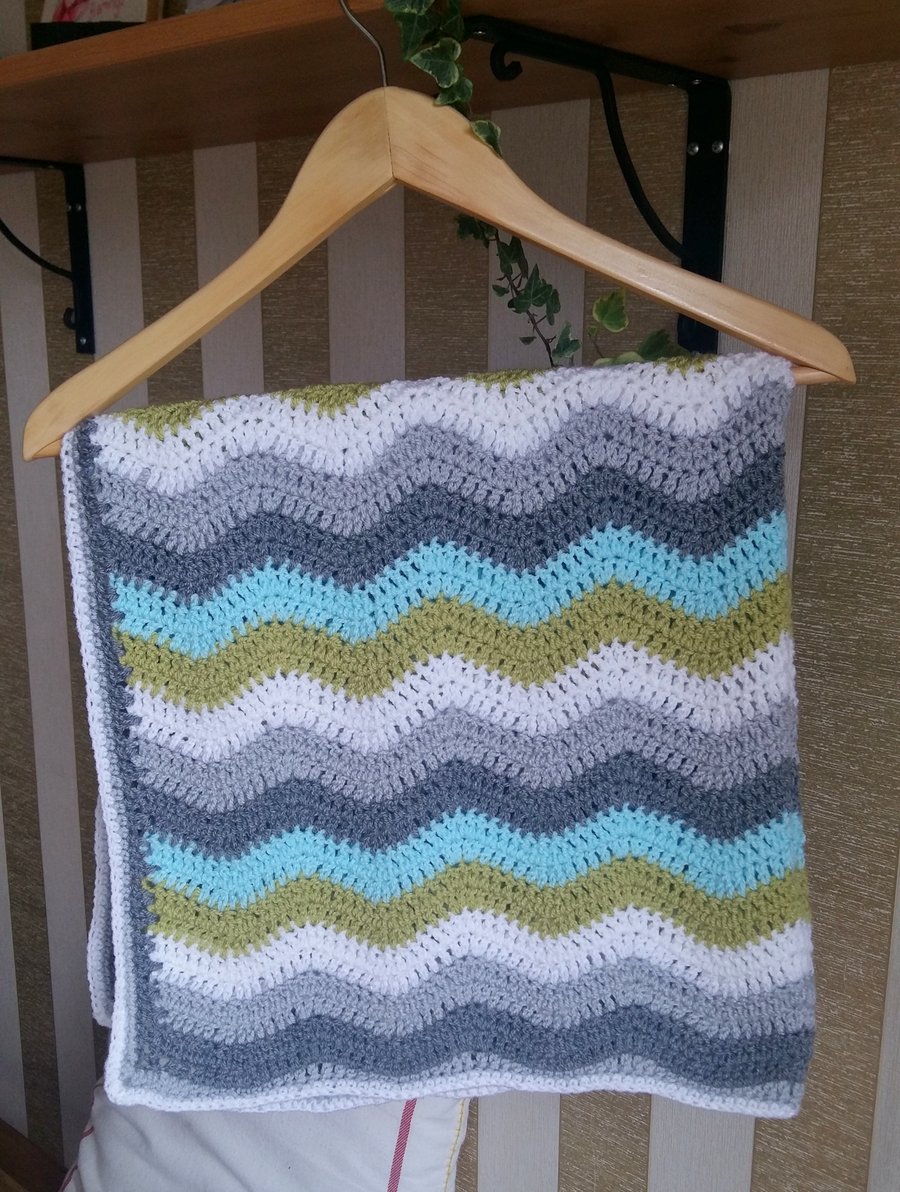 Handmade Crochet Baby Blanket. Pram,Crib, Car Seat, New Baby Gift, Present