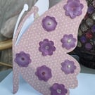 Beautiful butterfly dotty and flowers shaped card